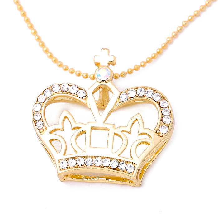 Crown Earrings on Crown Necklace